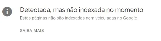 Detectada mas não indexada no momento